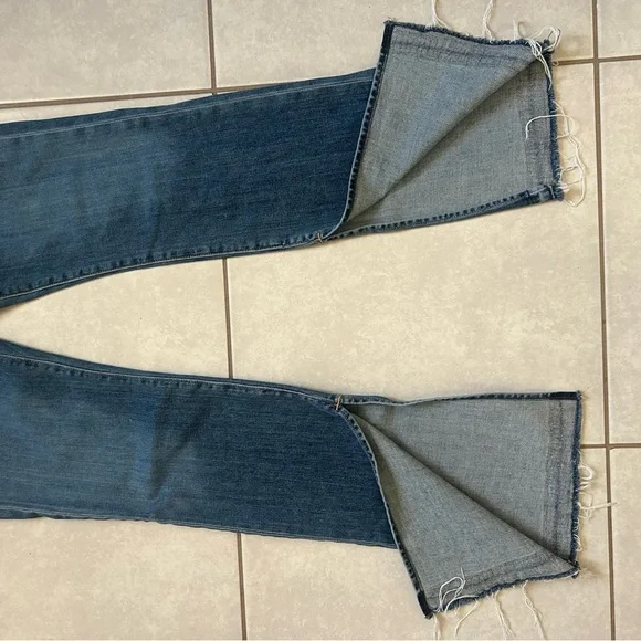 rag & bone Jeans Kick Pleat Flare Straight Leg Raw Hem Fray Bell Wide Vintage - Picture 6 of 11